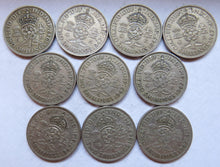 Load image into Gallery viewer, Bulk Lot of 10 1947 King George VI Florin / Two Shilling Coins
