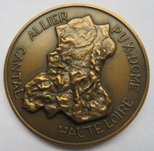 Load image into Gallery viewer, Large Vintage French Bronze Medal - Region Auvergne / Puy de Dome Haute Loire Allier Cantal
