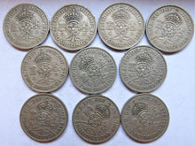 Load image into Gallery viewer, Bulk Lot of 10 1948 King George VI Florin / Two Shilling Coins
