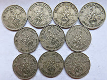 Load image into Gallery viewer, Bulk Lot of 10 1948 King George VI (Scottish) Shilling Coins
