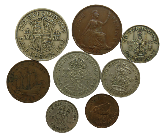 1947 King George VI Great Britain Coin Year Set