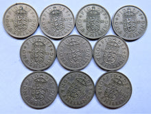 Load image into Gallery viewer, Bulk Lot of 10 x 1953 Queen Elizabeth II (English) Shilling Coins
