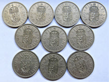 Load image into Gallery viewer, Bulk Lot of 10 x 1953 Queen Elizabeth II (Scottish) Shilling Coins
