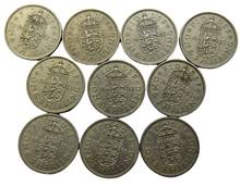 Load image into Gallery viewer, Bulk Lot of 10 x 1953 Queen Elizabeth II (English) Shilling Coins
