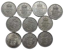 Load image into Gallery viewer, Bulk Lot of 10 x 1953 Queen Elizabeth II (English) Shilling Coins
