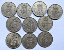 Load image into Gallery viewer, Bulk Lot of 10 x 1953 Queen Elizabeth II (English) Shilling Coins
