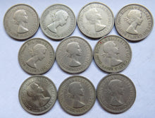 Load image into Gallery viewer, Bulk Lot of 10 x 1953 Queen Elizabeth II (English) Shilling Coins
