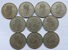 Load image into Gallery viewer, Bulk Lot of 10 x 1953 Queen Elizabeth II (Scottish) Shilling Coins
