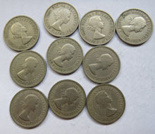 Load image into Gallery viewer, Bulk Lot of 10 x 1953 Queen Elizabeth II (Scottish) Shilling Coins
