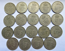 Load image into Gallery viewer, Bulk Lot of 19 x 1955 Queen Elizabeth II (English ) Shilling Coins
