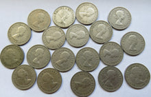 Load image into Gallery viewer, Bulk Lot of 19 x 1955 Queen Elizabeth II (English ) Shilling Coins
