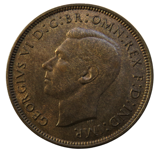 1939 King George VI One Penny Coin Higher Grade - Great Britain