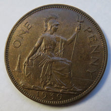 Load image into Gallery viewer, 1939 King George VI One Penny Coin Higher Grade - Great Britain
