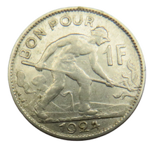 Load image into Gallery viewer, 1924 Luxembourg One Franc Coin
