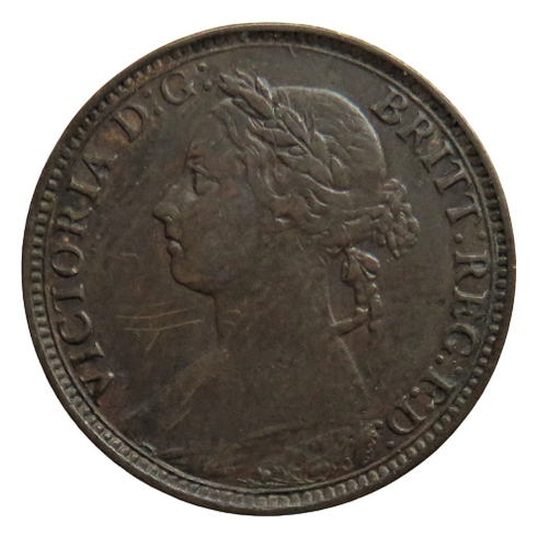 For Sale - 1891 Queen Victoria Farthing Coin - Great Britain