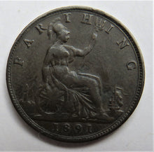 Load image into Gallery viewer, 1891 Queen Victoria Farthing Coin - Great Britain
