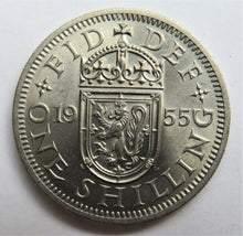 Load image into Gallery viewer, 1955 Queen Elizabeth II Shilling Coin (Scottish Reverse) - Great Britain
