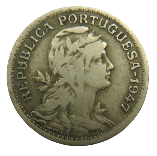 1947 Portugal 50 Centavos Coin