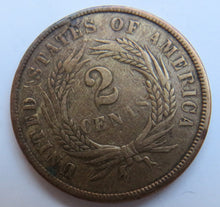 Load image into Gallery viewer, 1867 United States Of America Shield 2 Cents Coin
