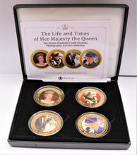 Load image into Gallery viewer, 1926-2016 The Life And Times Of Her Majesty The Queen Photographic Tristan Da Cunha £5 Coin Set
