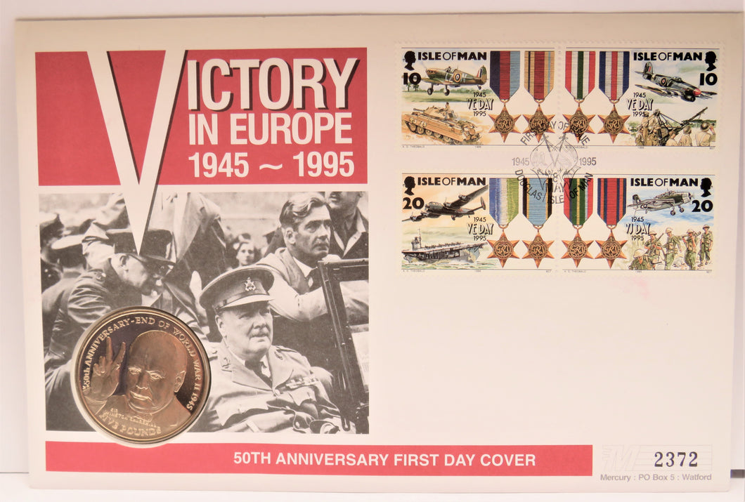 1945-1995 Victory In Europe 50th Anniversary First Day Cover 1995 Isle Of Man £5