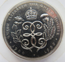 Load image into Gallery viewer, 1900-1990 Queen Mother 90th Birthday Commemorative £5 Five Pound Coin
