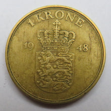 Load image into Gallery viewer, 1948 Denmark One Krone Coin
