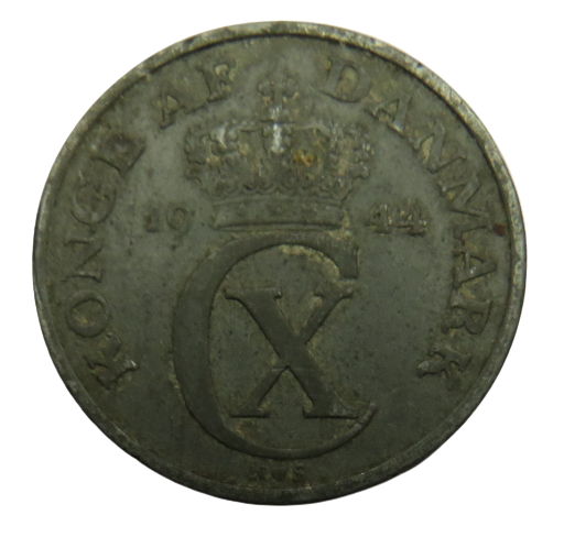 1944 Denmark 5 Ore Coin