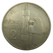 Load image into Gallery viewer, 1925 Italy 2 Lire Coin
