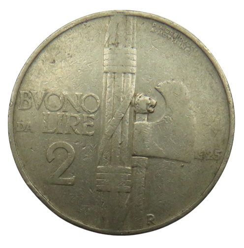 1925 Italy 2 Lire Coin