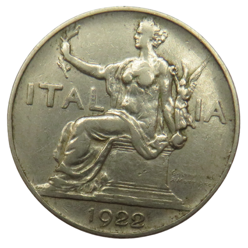 1922 Italy One Lira Coin