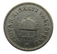 Load image into Gallery viewer, 1893 Hungary 10 Filler Coin
