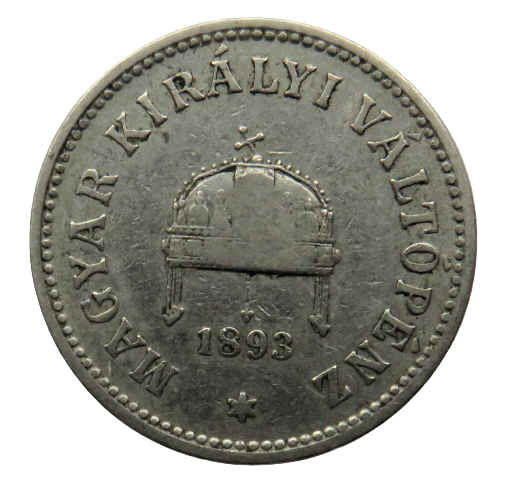 1893 Hungary 10 Filler Coin