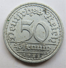 Load image into Gallery viewer, 1922-A Germany - Weimar Republic 50 Pfennig Coin
