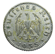 Load image into Gallery viewer, 1935-J Germany 50 Reichspfennig Coin
