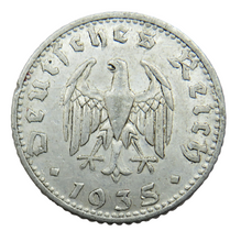 Load image into Gallery viewer, 1935-D Germany 50 Reichspfennig Coin
