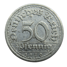 Load image into Gallery viewer, 1920-E Germany - Weimar Republic 50 Pfennig Coin
