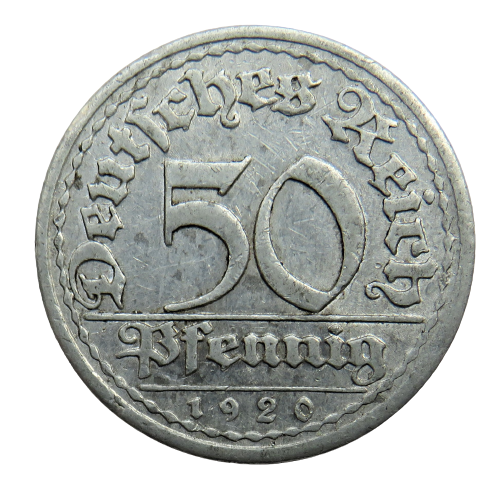 1920-E Germany - Weimar Republic 50 Pfennig Coin