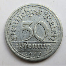 Load image into Gallery viewer, 1920-E Germany - Weimar Republic 50 Pfennig Coin
