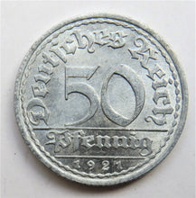 Load image into Gallery viewer, 1921-A Germany - Weimar Republic 50 Pfennig Coin
