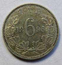 Load image into Gallery viewer, 1896 South Africa Silver Sixpence Coin
