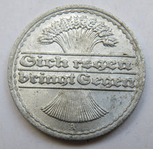 Load image into Gallery viewer, 1922-A Germany - Weimar Republic 50 Pfennig Coin
