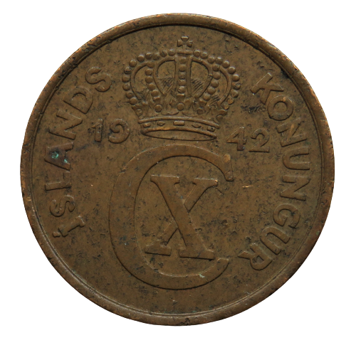 1942 Iceland 5 Aurar Coin