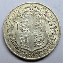 Load image into Gallery viewer, 1918 King George V Silver Halfcrown Coin - Great Britain
