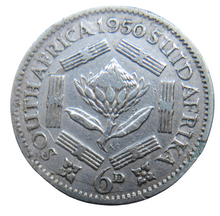 Load image into Gallery viewer, 1950 King George VI South Africa Silver Sixpence Coin
