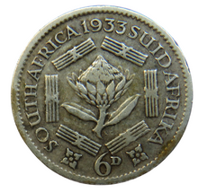 Load image into Gallery viewer, 1933 King George V South Africa Silver Sixpence Coin
