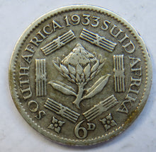 Load image into Gallery viewer, 1933 King George V South Africa Silver Sixpence Coin
