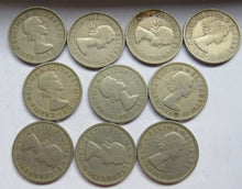 Load image into Gallery viewer, Bulk Lot of 10 x 1955 Queen Elizabeth II Florin / Two Shilling Coins
