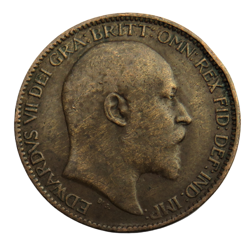 1909 King Edward VII Farthing Coin - Great Britain