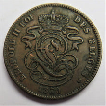 Load image into Gallery viewer, 1870 Belgium 2 Centimes Coin
